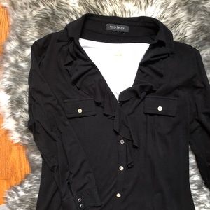 WHBM ruffle front shirt